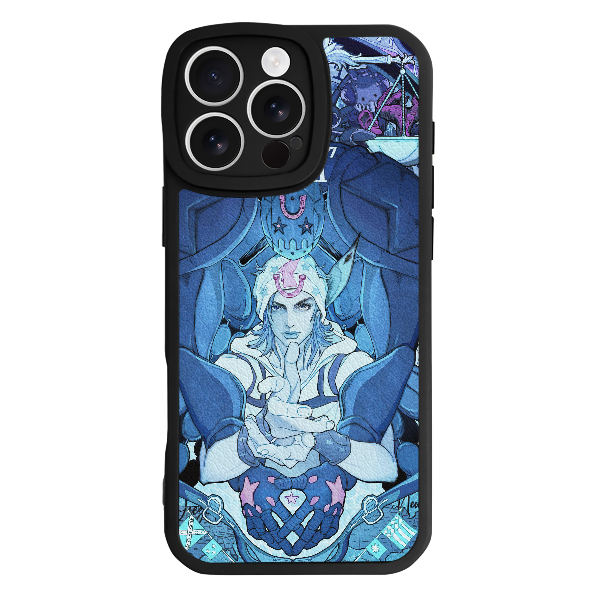 （画像用） ジョジョの奇妙な冒険 JoJo's Bizarre Adventure 【iPhone 16シリーズ対応】シリコンスマホケース（レザー調） 材質：シリコン